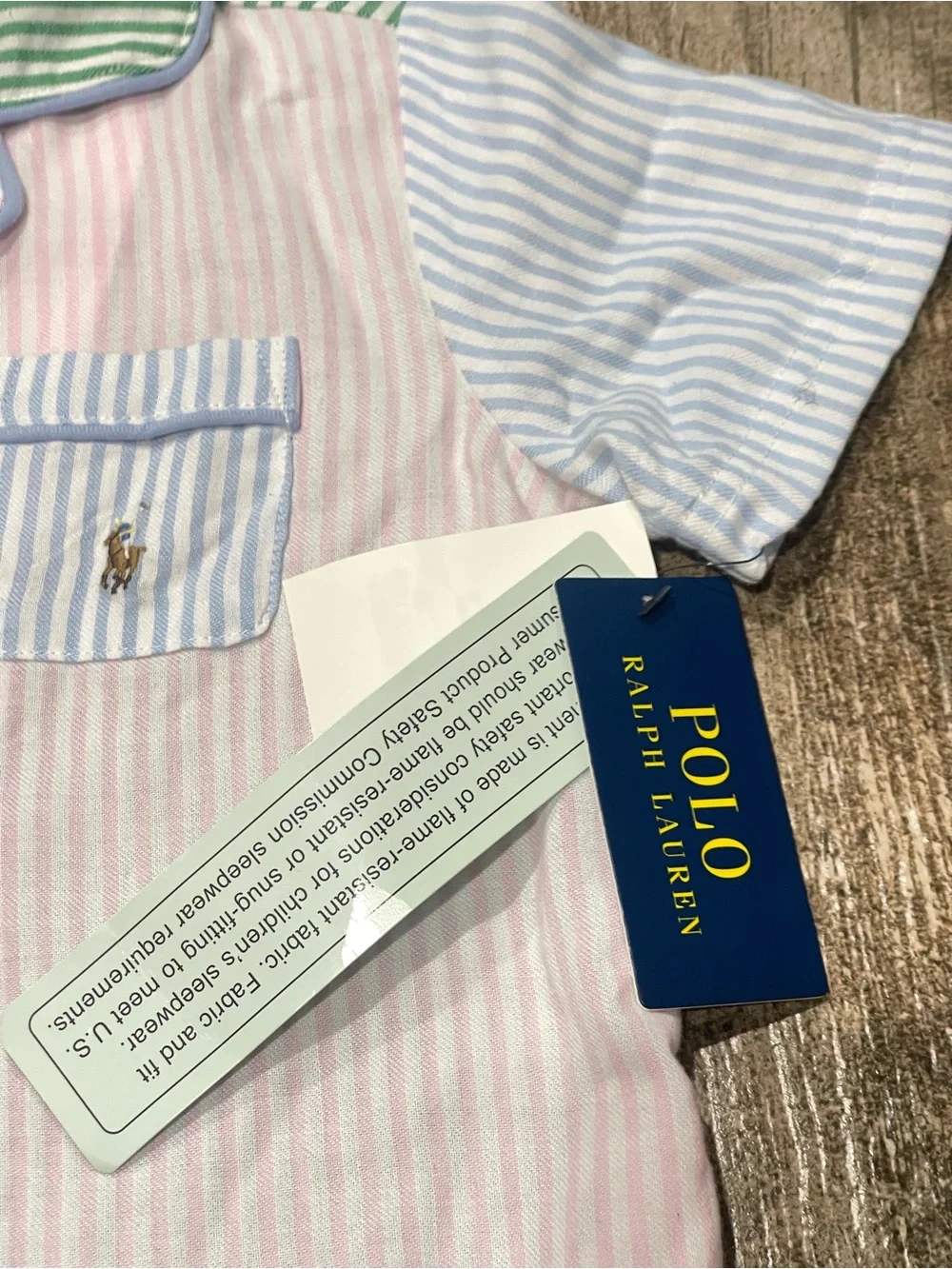 Polo Ralph Lauren Striped Pajama Set NWT Kid’s Size 6 Blue,green,pink